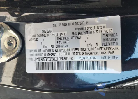 2023 Mazda Mx-5 Miata Rf Grand Touring from USA, damaged, VIN JM1NDAM76P0555083